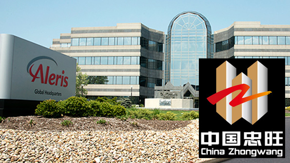 Company HQ of Aleris and logo on China Zhongwang