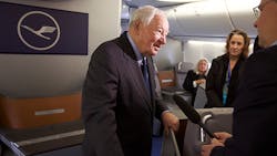 Boeing engineer Joe Sutter who led the original 747 design team aboard a 7478 Boeing engineer Joe Sutter who led the original 747 design team aboard a 7478