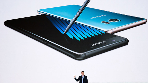 The Samsung Note 7 at its unveiling