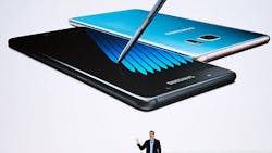 The Samsung Note 7 at its unveiling The Samsung Note 7 at its unveiling