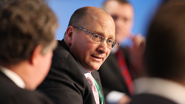 GE Aviation CEO David Joyce speaks at a 2009 industry event