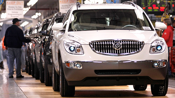 Buick SUVs roll off the production line in Lansing Michigan
