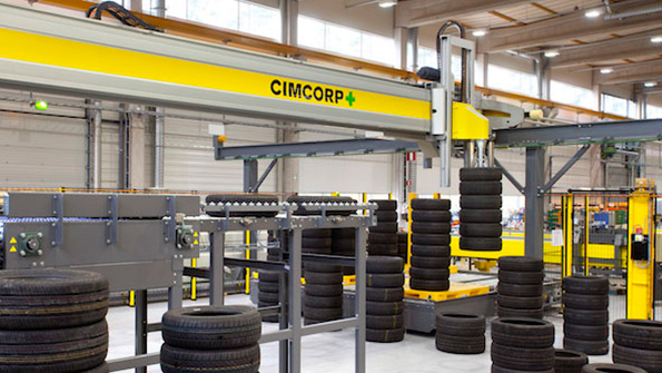 Tires at a Cimcorp process testing system