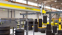 Tires at a Cimcorp process testing system Tires at a Cimcorp process testing system