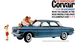 The 1960 Chevrolet Corvair is &apos;the only American can with an airplane-type horizontal engine! The only American car with independent suspension on all 4 wheels! The only American car with an air-cooled aluminum engine!&apos; At least according to 56-year-old ad copy.