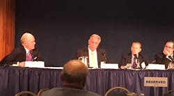 Former Nucor CEO Dan DiMicco (second from left) told a Washington, D.C. conference on manufacturing that the U.S. has been in a trade war with mercantilist countries such as China for two decades and has yet to &apos;show up and fight.&apos;
