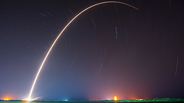 The SpaceX Falcon 9 rocket launches in Cape Canaveral Florida in May
