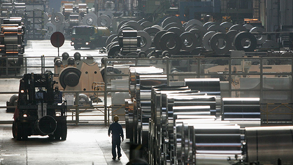 The interior of a Hungarian Alcoa plant
