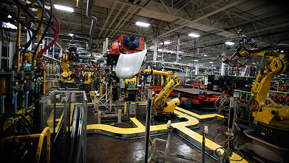 Inside the Fiat Chrysker stamping plant in Sterling Heights Michigan