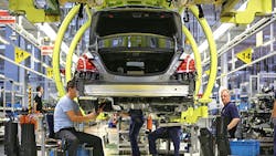 Workers at the MercedesBenz plant in Sindelfingen Germany Workers at the MercedesBenz plant in Sindelfingen Germany