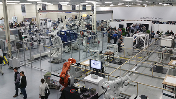 The interior of ABBs robotics factory outside Detroit Michigan