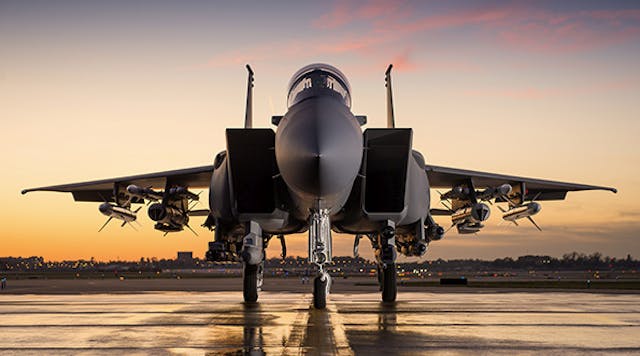 A Boeing Advanced F-15 multirole aircraft (designed to perform as a combat jet and a fighter jet.)