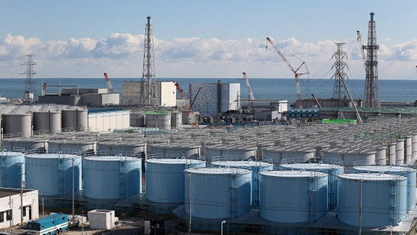 Part of the nuclear plant in Fukushima Japan