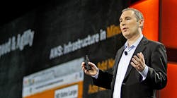 Amazon Web Services CEO Andy Jassy speaks at the company&rsquo;s re:Invent conference.