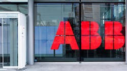 The ABB wordmark outside company headquarters The ABB wordmark outside company headquarters