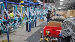 Kent International will roll out approximately 350000 bikes at its Manning SC factory but expects to produce about 500000 bikes in the US in 2017 and has set a target to ramp up to more than 1 million bicycles by 2020 Kent International will roll out approximately 350000 bikes at its Manning SC factory but expects to produce about 500000 bikes in the US in 2017 and has set a target to ramp up to more than 1 million bicycles by 2020