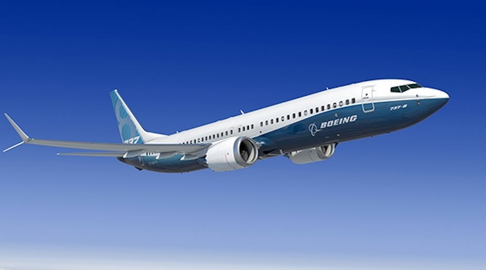 The 737 MAX is the latest version of Boeing&rsquo;s narrow-body passenger jet series, and will make its commercial debut in 2017. It is powered by two CFM International LEAP-1B engines.