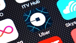 The Uber smartphone app icon The Uber smartphone app icon