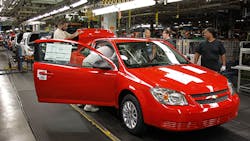 Workers at the GM plant in Lordstown Ohio assemble a Chevy Cobalt Workers at the GM plant in Lordstown Ohio assemble a Chevy Cobalt