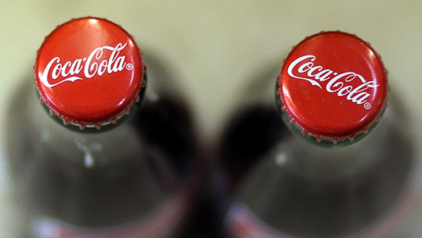 A pair of 8ounce CocaCola bottles