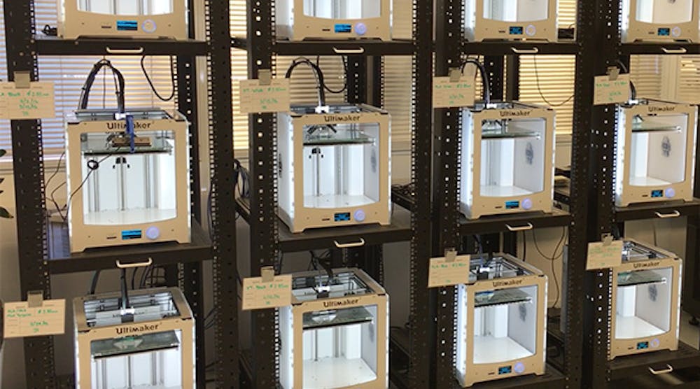 Jabil Circuit custom-designed this industrial print rack for 3-D printing tooling and fixtures. The contract manufacturer is working with companies to drastically improve the quality and cut the life cycle development time for additive-manufactured products.