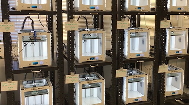 Jabil Circuit custom-designed this industrial print rack for 3-D printing tooling and fixtures. The contract manufacturer is working with companies to drastically improve the quality and cut the life cycle development time for additive-manufactured products.