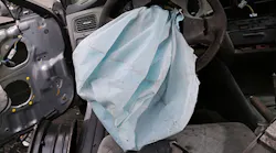 A deployed Takata airbag