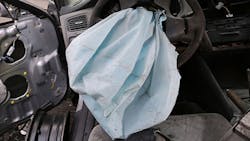 A deployed Takata airbag A deployed Takata airbag