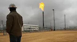 Flared natural gas burns off at Apache Corporations operations