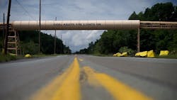 A covered coal mining conveyor in Manahoy City Penn A covered coal mining conveyor in Manahoy City Penn