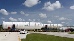 Air Products rolls out the first LNG heat exchanger produced at the company&rsquo;s newest LNG manufacturing facility in Port Manatee, Fla.