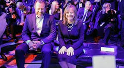 Mary Barra, GM Chairman and CEO, and Dan Ammann, President of GM, wait to reveal of the 2018 GMC Terrain at the 2017 North American International Auto Show on January 8, 2017, in Detroit.