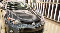 The 500,000th Corolla manufactured at Mississippi rolls off the line in 2015.