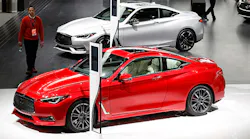 Three Infiniti sedans at the NAIAS at Detroit