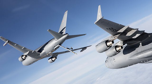 According to Boeing, the KC-46A can refuel all Allied and coalition military aircraft compatible with international aerial refueling procedures, and can carry passengers, cargo, and patients.