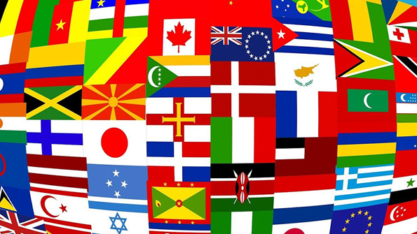 A sampling of national flags from around the world