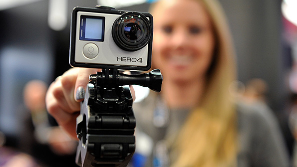 The GoPro Hero 4 exhibited at CES 2015