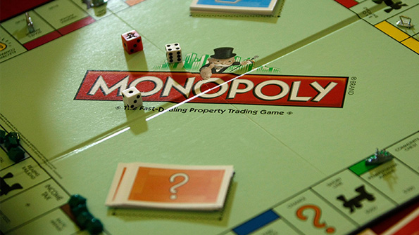 A Monopoly board game