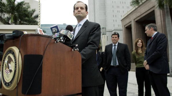 A 2007 photo of R Alexander Acosta when he was US Attorney for the Southern District of Florida