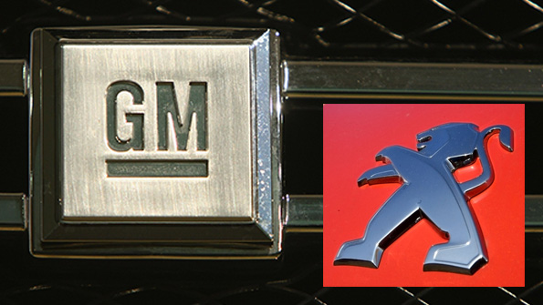 General Motors and Peugeot logos