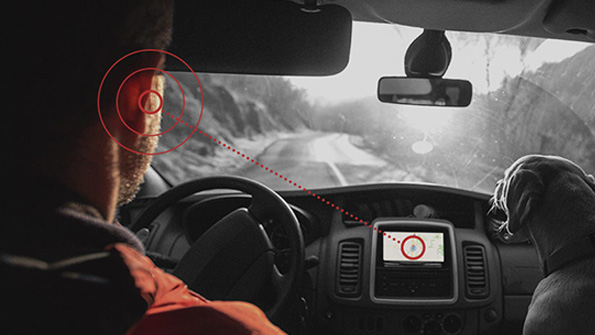 A graphical interpretation of how Noveto Systems audio tech works in cars