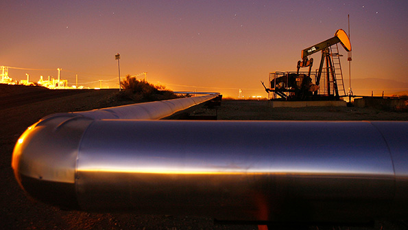 An oil rig south of Taft California