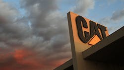 The Caterpillar logo outside a company building The Caterpillar logo outside a company building