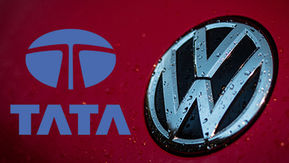 The Tata Motors and Volkswagen logos