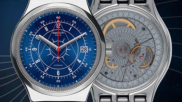 A pair of Swatch brand watches