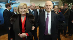 Ferdinand Piech and his wife Ursula at the opening of a Porsche plant in 2014