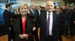 Ferdinand Piech and his wife, Ursula, at the opening of a Porsche plant in 2014.