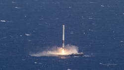 Falcon 9 rocket landing on drone ship Falcon 9 rocket landing on drone ship