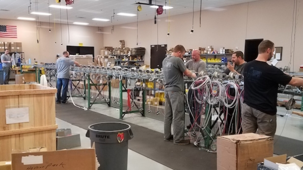 Workers assemble product at Aladdin Light Lift39s manufacturing facility in Huntsville Alabama