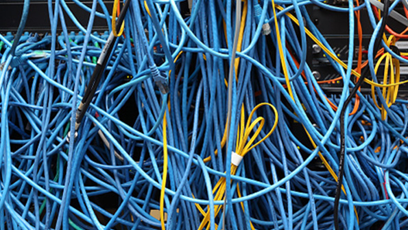 A mess of network cables